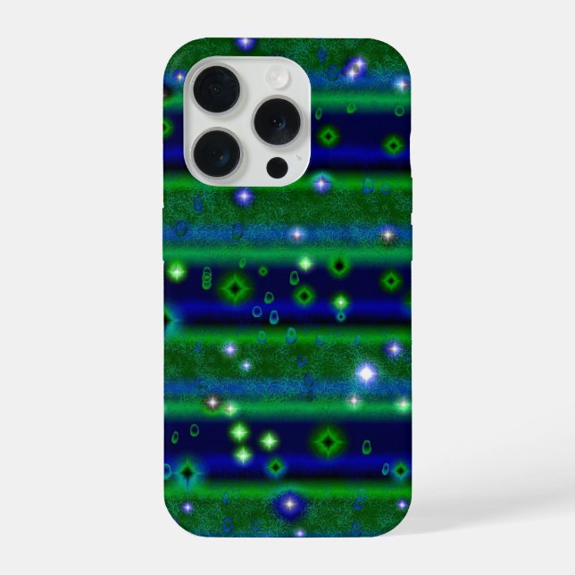 Bandas verdes azuis com estrelas e gotas de chuva (Verso)