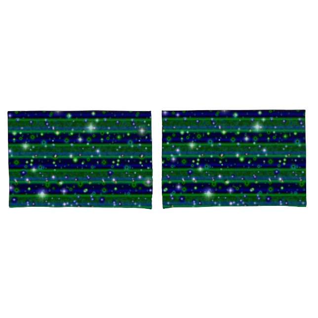 Bandas verdes azuis com estrelas e gotas de chuva (Frente - conjunto)