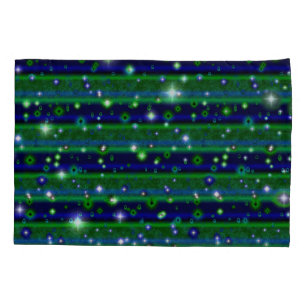 Bandas verdes azuis com estrelas e gotas de chuva