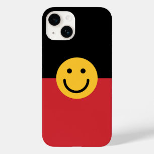 Bandeira aborígene australiana com rosto de sorris