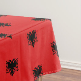 Bandeira albanesa e toalha de mesa de jantar da Al