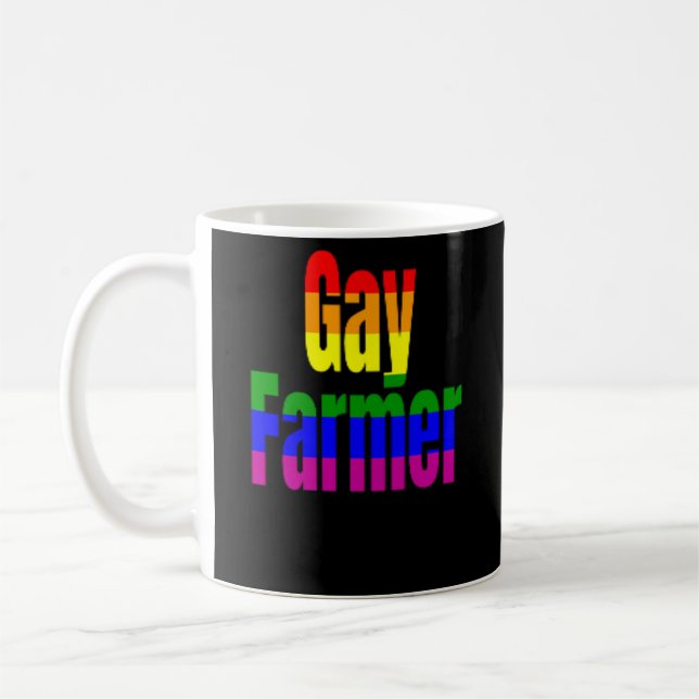 Bandeira alegre do arco-íris da caneca de café do (Esquerda)