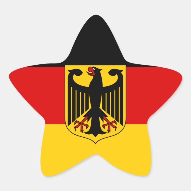 Bandeira alemã com adesivo de repouso (Star) (Frente)