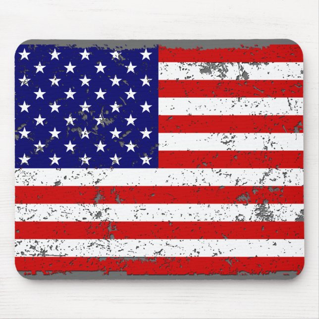 Bandeira americana afligida Mousepad (Frente)