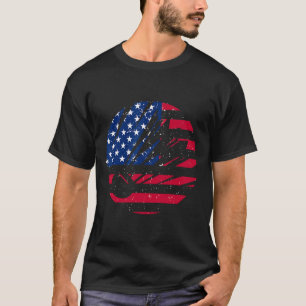 Bandeira Americana Badminton Camisa Men Patriótico