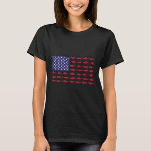 Bandeira Americana Camisa de Pesca 4 de julho, Cri