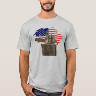 Bandeira americana Chainsaw stump T-shirt