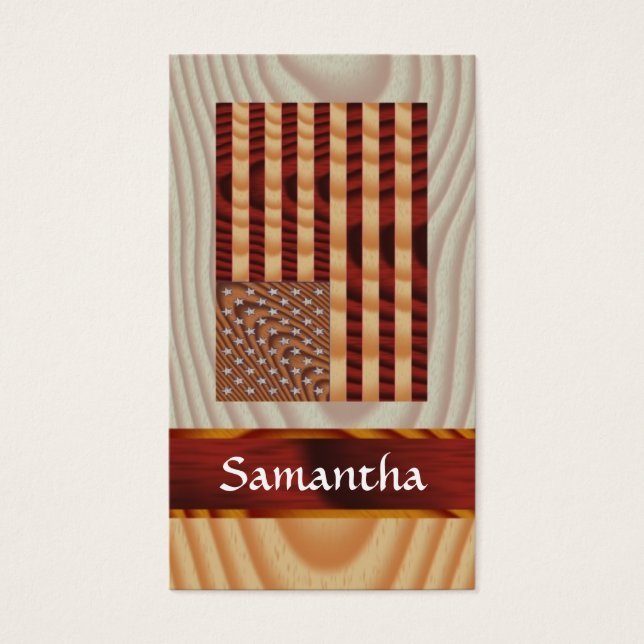 Bandeira americana de madeira azul (Frente)