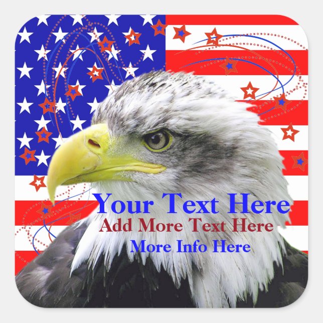 Bandeira Americana E Autocolantes De Águia (Frente)