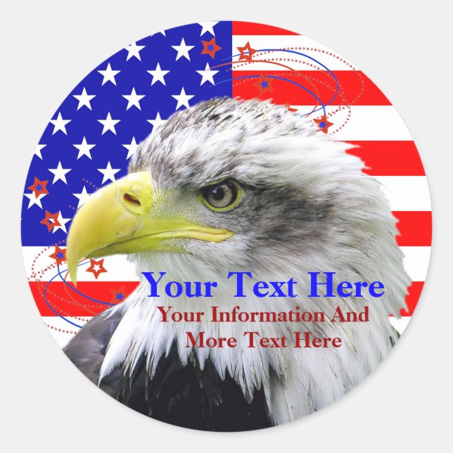 Bandeira Americana E Autocolantes De Águia (Frente)
