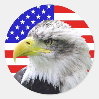 Bandeira Americana E Autocolantes Patrióticos Da Á