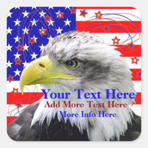 Bandeira americana e etiquetas de Eagle