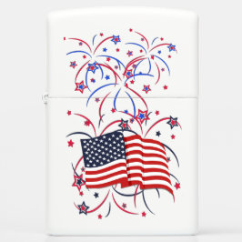 Bandeira Americana e Fireworks