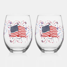 Bandeira Americana e Fireworks