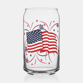Bandeira Americana e Fogos de Artifício