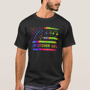 Bandeira Americana EUA Despachante 911 Camisa Tie