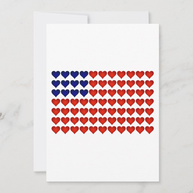 Bandeira Americana Feita de Corações (Frente)