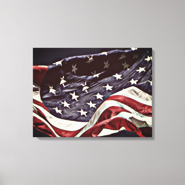 Bandeira Americana Impressão em Tela Envolvida de  (Frente)