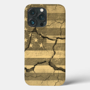 Bandeira Americana na Parede Cracking