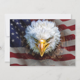 Bandeira Americana Patriótica e Convite à Águia