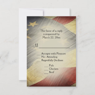 Bandeira americana patriótica RSVP com escolhas d