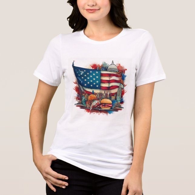 Bandeira Americana Patriótica T-Shirt (Frente)