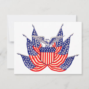 Bandeira Americana Patriótica Vintage, Convite de