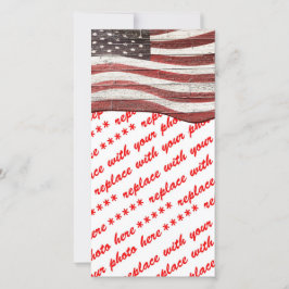 Bandeira Americana Pintada na Textura de Madeira R