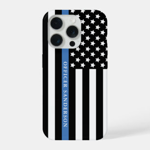 Bandeira Americana Polícia Linha Azul Fina Nome do