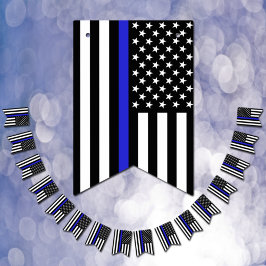 Bandeira Americana Thin Blue Line, policial / EUA