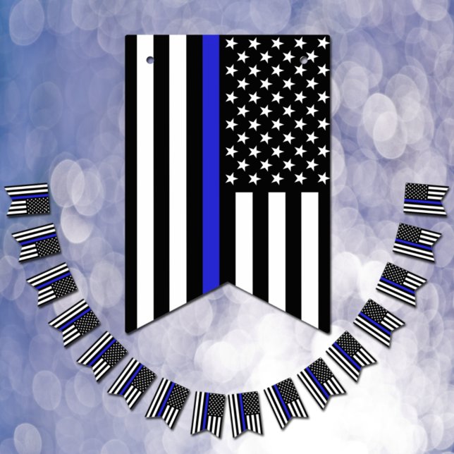 Bandeira Americana Thin Blue Line, policial / EUA (Criador carregado)