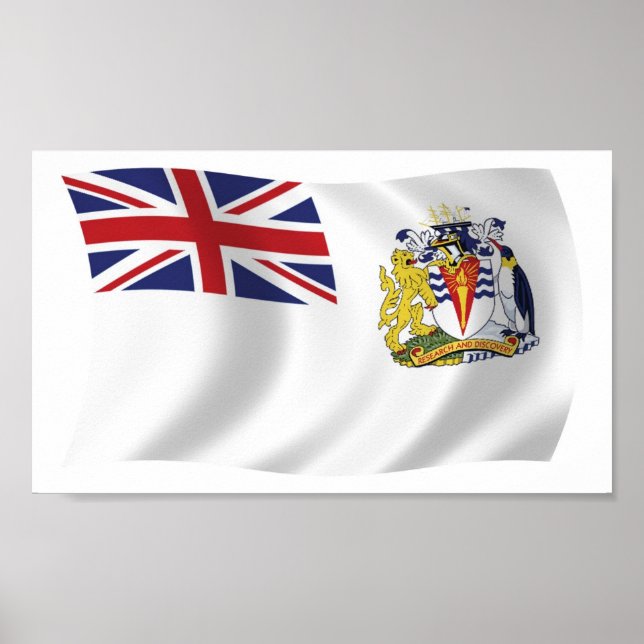 Bandeira Antártica Britânica Poster Impressão (Frente)