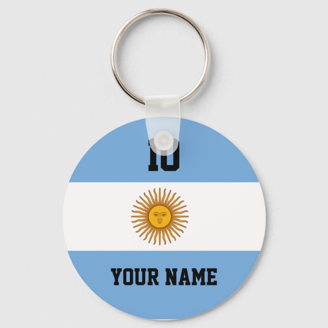Bandeira argentina com nome personalizado chaveiro (Frente)