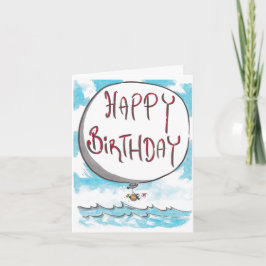 Bandeira Ativando Cartão de Aniversário do Pinguim