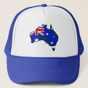 Bandeira australiana do mapa do boné de Austráli