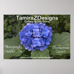 Bandeira azul do POSTER do negócio do Hydrangea