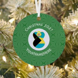 Bandeira Bahamiana loira Angel Nome de Natal Ano