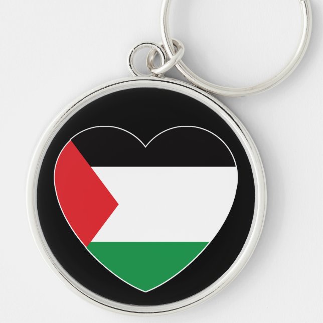 bandeira branca palestina design chaveiro (Frente)