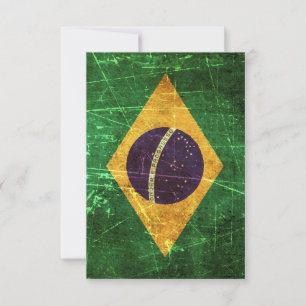 Bandeira Brasileira de Vintage Arranhada e Vestida