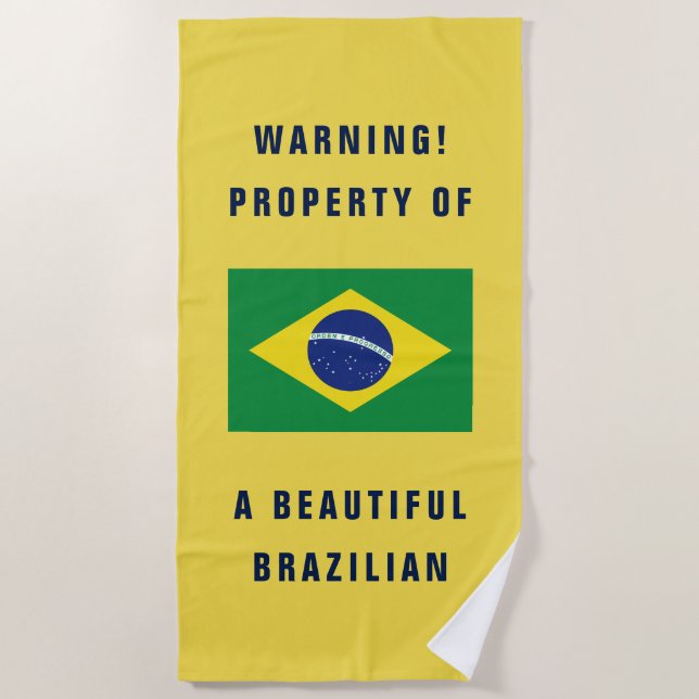 Bandeira brasileira engraçada toalha de praia (Frente)