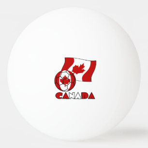 Bandeira Canadense com Bola de Futebol