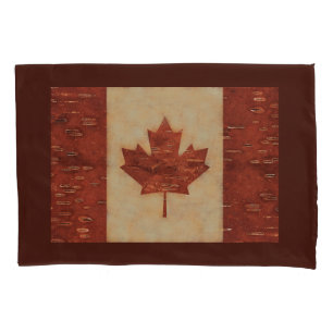 Bandeira canadense no latido de vidoeiro interno