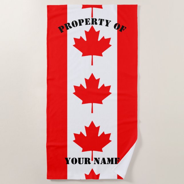 Bandeira canadense personalizada toalha de praia (Frente)