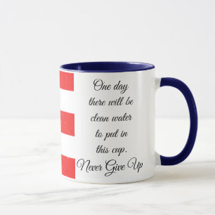 Bandeira com pingos de chuva, caneca de Puerto