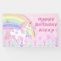 Bandeira cor-de-rosa personalizada do aniversário