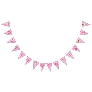 Bandeira cor-de-rosa personalizada do aniversário