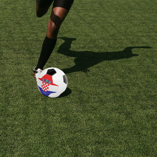 Bandeira Croata Personalizada com Bola de Futebol 