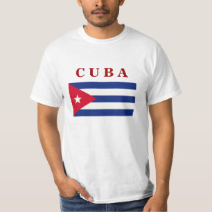 Bandeira Cubana, rotulada, T-Shirt