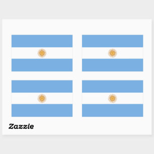 Bandeira da Argentina Adesivo Retangular Patriótic
