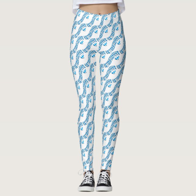 Bandeira da Baviera Cores Cute Oktoberfest Legging (Frente)